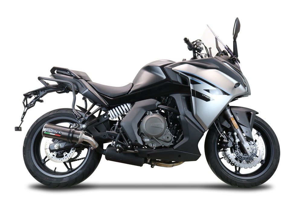 Escape compatible con Cf Moto 650 Gt 2022-2024, M3 Poppy , Escape legal, homologado, silenciador con db killer desmontable y tubo de conexión específico 