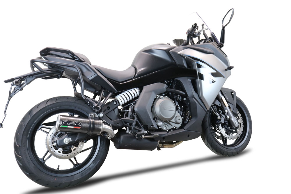 Escape compatible con Cf Moto 650 Gt 2022-2024, M3 Poppy , Escape legal, homologado, silenciador con db killer desmontable y tubo de conexión específico 