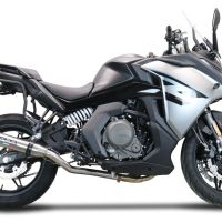 Escape compatible con Cf Moto 650 Gt 2022-2024, Deeptone Inox, Sistema de escape medio lleno, incluido db killer extraíble y tubo de conexión 
