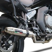 Escape compatible con Cf Moto 650 Gt 2022-2024, Deeptone Inox, Sistema de escape medio lleno, incluido db killer extraíble y tubo de conexión 