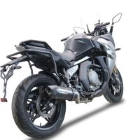 Escape compatible con Cf Moto 650 Gt 2022-2024, Furore Nero, Sistema de escape medio lleno, incluido db killer extraíble y tubo de conexión 