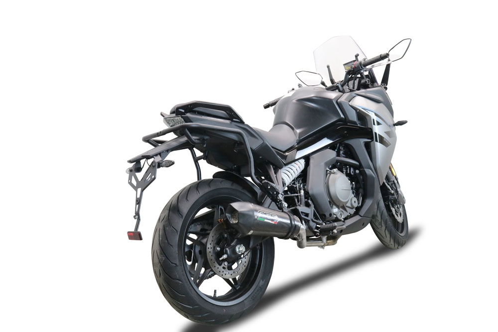 Escape compatible con Cf Moto 650 Gt 2022-2024, Gpe Ann. Poppy, Sistema de escape medio lleno, incluido db killer extraíble y tubo de conexión 