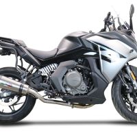 Escape compatible con Cf Moto 650 Gt 2022-2024, Gpe Ann. Titanium, Sistema de escape medio lleno, incluido db killer extraíble y tubo de conexión 