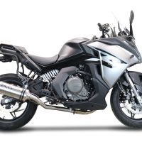 Escape compatible con Cf Moto 650 Gt 2022-2024, Satinox , Sistema de escape medio lleno, incluido db killer extraíble y tubo de conexión 