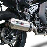 Escape compatible con Cf Moto 650 Gt 2022-2024, Satinox , Sistema de escape medio lleno, incluido db killer extraíble y tubo de conexión 