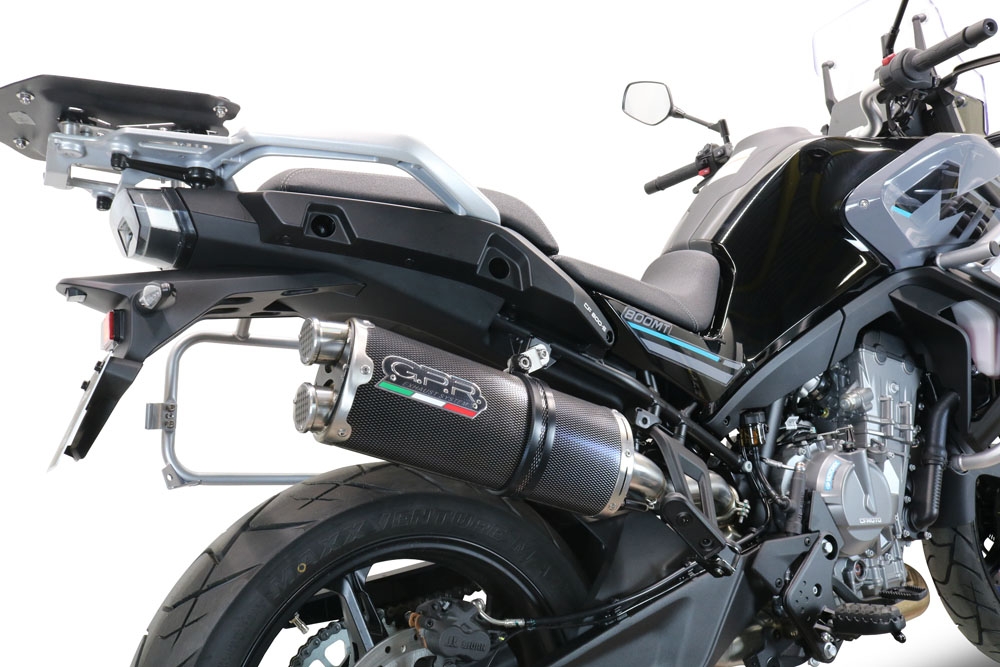 Escape compatible con Cf Moto 800 Mt Touring 2022-2024, Dual Poppy, Escape legal, homologado, silenciador con db killer desmontable y tubo de conexión específico 