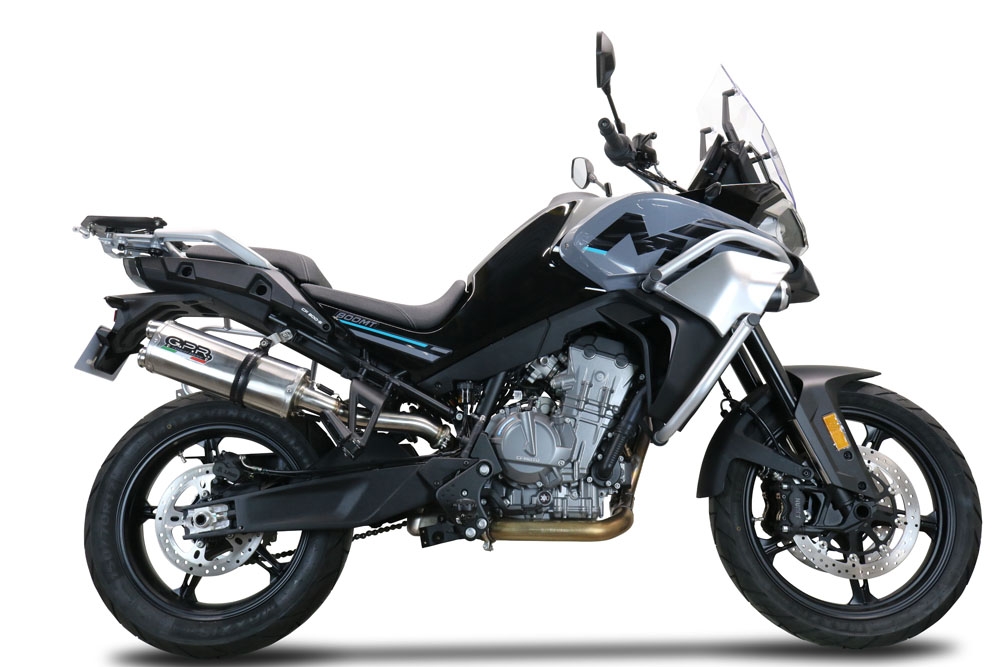 Escape compatible con Cf Moto 800 Mt Touring 2022-2024, Dual Titanium, Escape legal, homologado, silenciador con db killer desmontable y tubo de conexión específico 