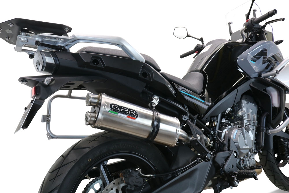 Escape compatible con Cf Moto 800 Mt Touring 2022-2024, Dual Titanium, Escape legal, homologado, silenciador con db killer desmontable y tubo de conexión específico 