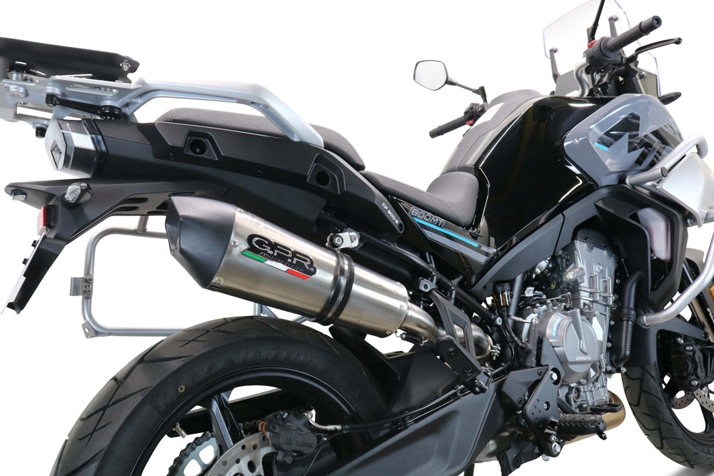 Escape compatible con Cf Moto 800 Mt Sport 2022-2024, GP Evo4 Titanium, Escape legal, homologado, silenciador con db killer desmontable y tubo de conexión específico 