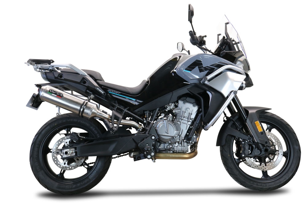 Escape compatible con Cf Moto 800 Mt Touring 2022-2024, Satinox , Escape legal, homologado, silenciador con db killer desmontable y tubo de conexión específico 