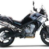 Escape compatible con Cf Moto 800 Mt Touring 2022-2024, Satinox , Escape legal, homologado, silenciador con db killer desmontable y tubo de conexión específico 