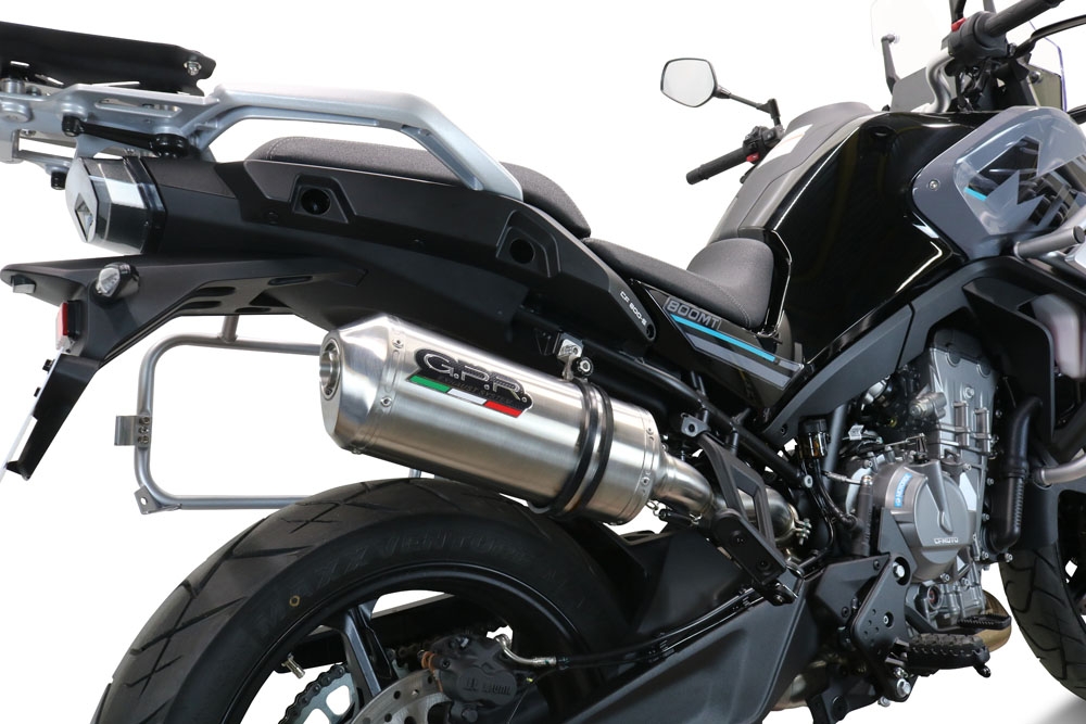 Escape compatible con Cf Moto 800 Mt Touring 2022-2024, Satinox , Escape legal, homologado, silenciador con db killer desmontable y tubo de conexión específico 