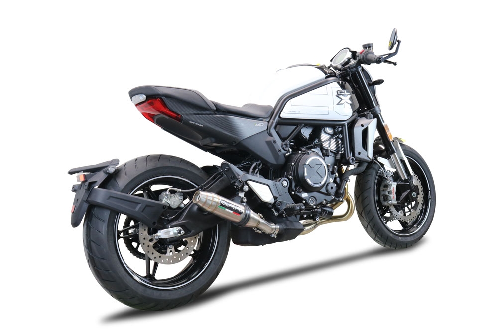 GPR escape compatible con  Cf Moto 700 CL-X Heritage  2022-2024, Deeptone Inox, Escape legal, homologado, silenciador con db killer desmontable y tubo de conexión específico 