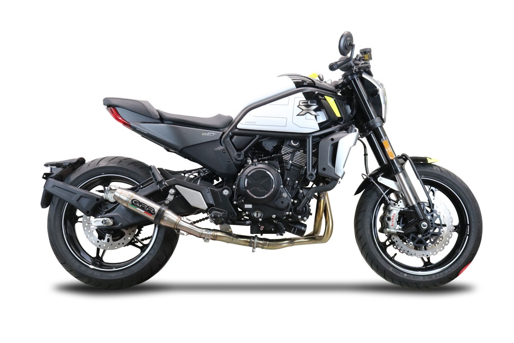 Escape compatible con Cf Moto 700 CL-X Sport 2022-2024, Deeptone Inox, Sistema de escape medio lleno, incluido db killer extraíble y tubo de conexión 