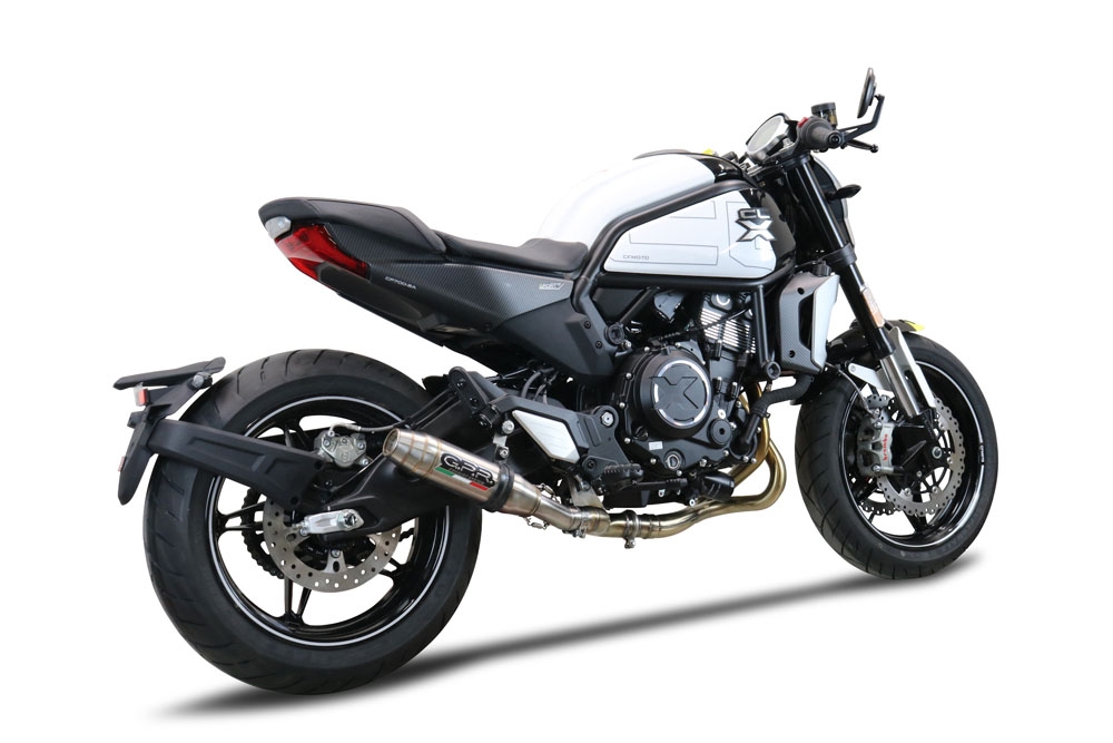Escape compatible con Cf Moto 700 CL-X Sport 2022-2024, Deeptone Inox, Sistema de escape medio lleno, incluido db killer extraíble y tubo de conexión 