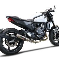 Escape compatible con Cf Moto 700 CL-X Sport 2022-2024, Deeptone Inox, Sistema de escape medio lleno, incluido db killer extraíble y tubo de conexión 