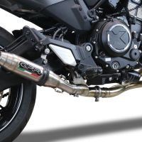 Escape compatible con Cf Moto 700 CL-X Sport 2022-2024, Deeptone Inox, Sistema de escape medio lleno, incluido db killer extraíble y tubo de conexión 