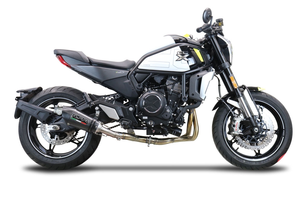 Escape compatible con Cf Moto 700 CL-X Heritage 2022-2024, Gpe Ann. Poppy, Sistema de escape medio lleno, incluido db killer extraíble y tubo de conexión 