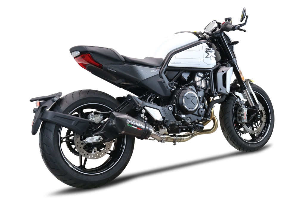 Escape compatible con Cf Moto 700 CL-X Heritage 2022-2024, Gpe Ann. Poppy, Sistema de escape medio lleno, incluido db killer extraíble y tubo de conexión 