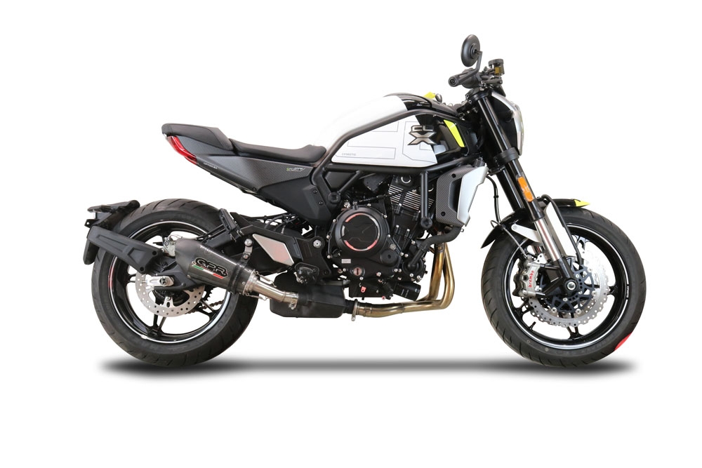GPR escape compatible con  Cf Moto 700 CL-X Heritage  2022-2024, New Grand Prix Evo Poppy, Escape legal, homologado, silenciador con db killer desmontable y tubo de conexión específico 