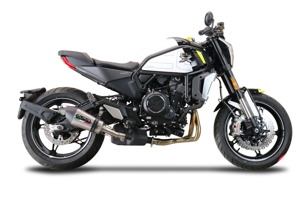GPR escape compatible con  Cf Moto 700 CL-X Heritage  2022-2024, New Grand Prix Evo Titanium, Escape legal, homologado, silenciador con db killer desmontable y tubo de conexión específico 