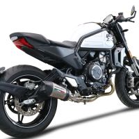 Escape compatible con Cf Moto 700 CL-X Sport 2022-2024, Gpe Ann. titanium, Sistema de escape medio lleno, incluido db killer extraíble y tubo de conexión 