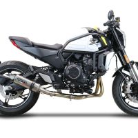 Escape compatible con Cf Moto 700 CL-X Adv 2022-2024, M3 Inox , Sistema de escape medio lleno, incluido db killer extraíble y tubo de conexión 