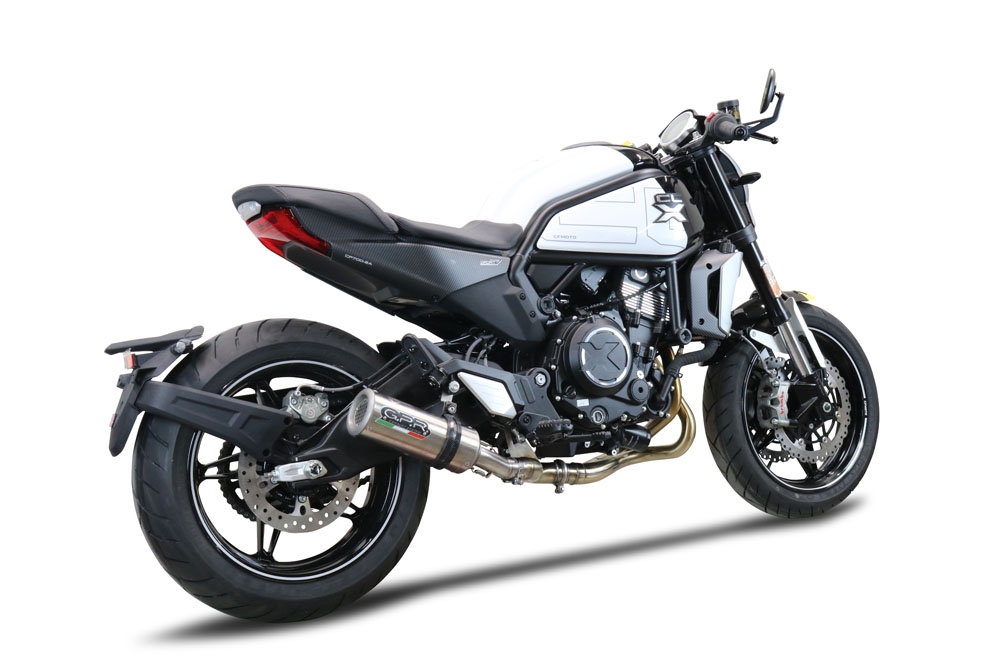 Escape compatible con Cf Moto 700 CL-X Adv 2022-2024, M3 Inox , Sistema de escape medio lleno, incluido db killer extraíble y tubo de conexión 
