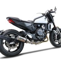 Escape compatible con Cf Moto 700 CL-X Adv 2022-2024, M3 Inox , Sistema de escape medio lleno, incluido db killer extraíble y tubo de conexión 