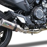 Escape compatible con Cf Moto 700 CL-X Adv 2022-2024, M3 Inox , Sistema de escape medio lleno, incluido db killer extraíble y tubo de conexión 