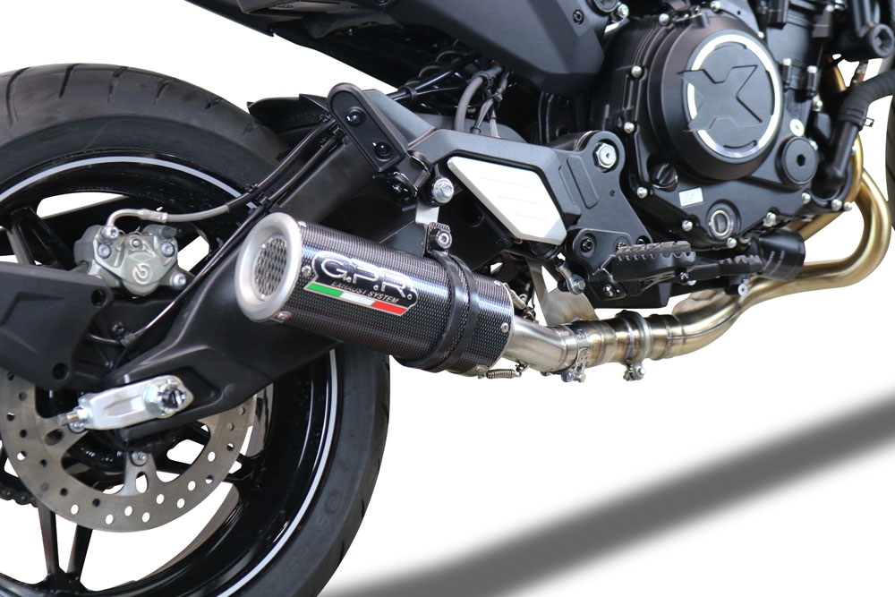 Escape compatible con Cf Moto 700 CL-X Sport 2022-2024, M3 Poppy , Sistema de escape medio lleno, incluido db killer extraíble y tubo de conexión 