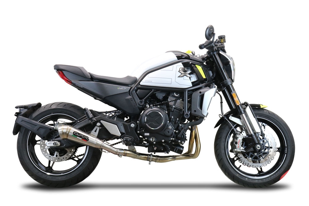 Escape compatible con Cf Moto 700 CL-X Heritage 2022-2024, Powercone Evo, Sistema de escape medio lleno, incluido db killer extraíble y tubo de conexión 