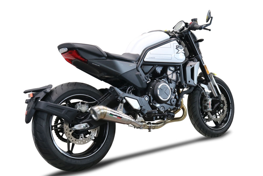 Escape compatible con Cf Moto 700 CL-X Heritage 2022-2024, Powercone Evo, Sistema de escape medio lleno, incluido db killer extraíble y tubo de conexión 