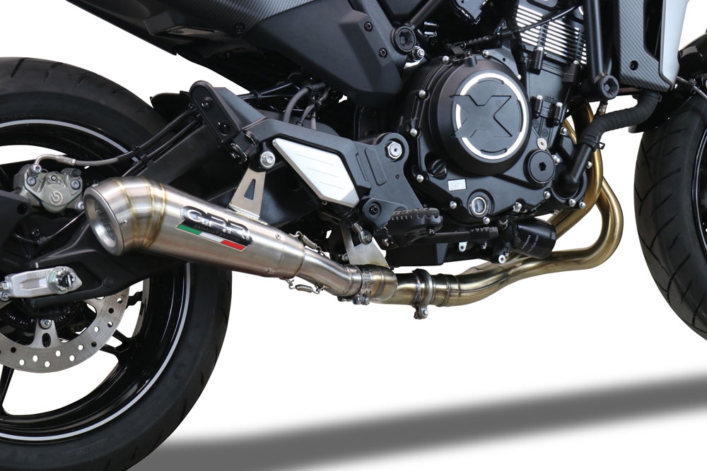 Escape compatible con Cf Moto 700 CL-X Heritage 2022-2024, Powercone Evo, Sistema de escape medio lleno, incluido db killer extraíble y tubo de conexión 