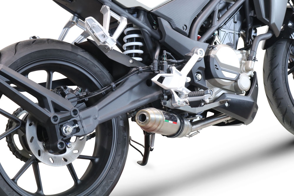 Escape compatible con Cf Moto 300 NK 2022-2024, Deeptone Inox, Escape completo, no legal para países de la UE, con db killer extraíble 