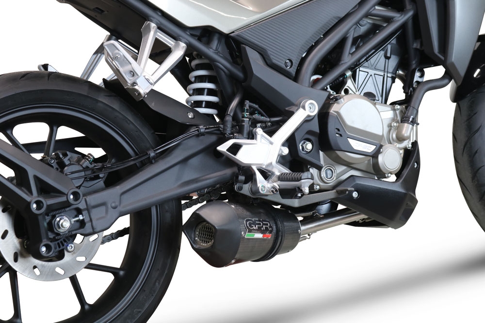 Escape compatible con Cf Moto 300 NK 2022-2024, GP Evo4 Poppy, Escape completo, no legal para países de la UE, con db killer extraíble 