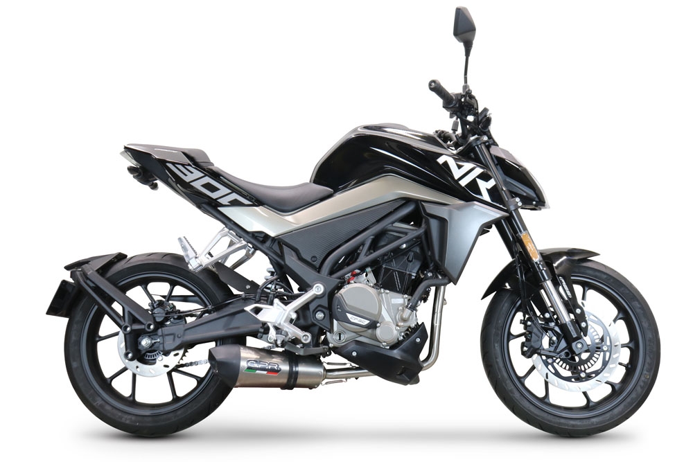 Escape compatible con Cf Moto 300 NK 2022-2024, GP Evo4 Titanium, Escape completo, no legal para países de la UE, con db killer extraíble 