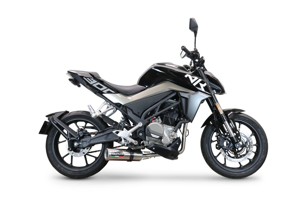 Escape compatible con Cf Moto 300 NK 2022-2024, M3 Inox , Escape completo, no legal para países de la UE, con db killer extraíble 