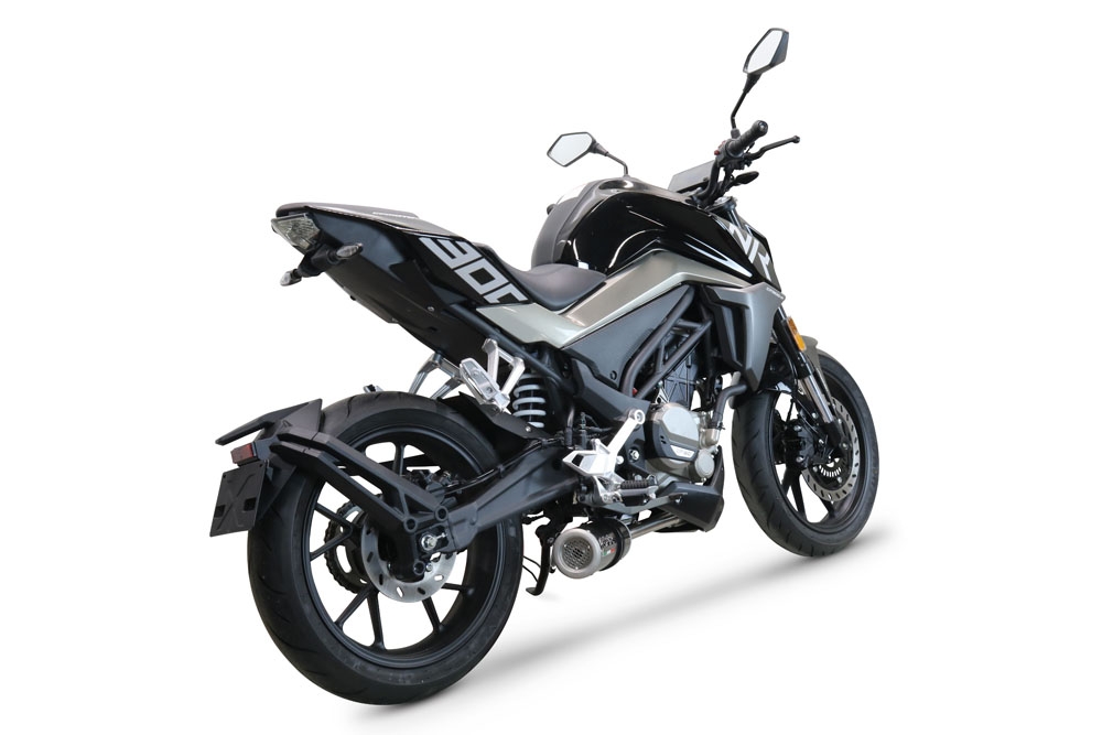 Escape compatible con Cf Moto 300 NK 2022-2024, M3 Poppy , Escape completo, no legal para países de la UE, con db killer extraíble 