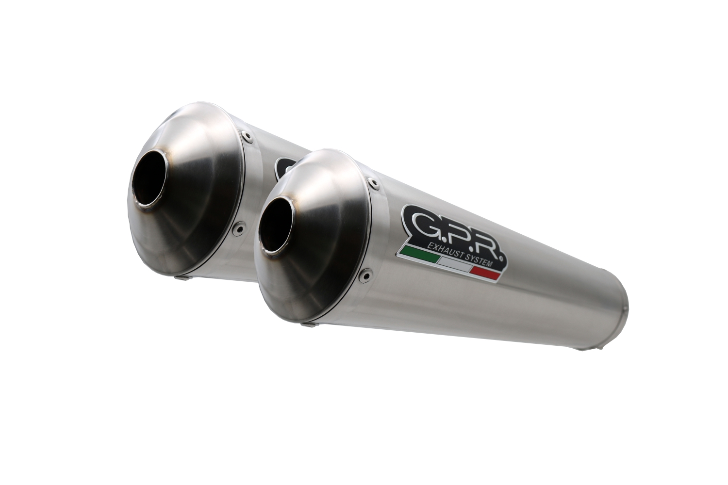 Escape compatible con Yamaha MT-01 2005-2011, Inox Tondo, Par de terminales de escape homologados, con db killer extraíbles y tubos de conexión específicos 