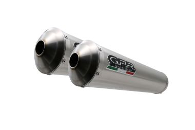 Escape compatible con Yamaha MT-01 2005-2011, Inox Tondo, Par de terminales de escape homologados, con db killer extraíbles y tubos de conexión específicos 