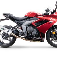 Escape compatible con Triumph Daytona 660 2023-2025, Albus Ceramic, Escape completo homologado y legal, incluido db killer extraíble 