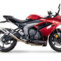 Escape compatible con Triumph Daytona 660 2023-2025, Deeptone Inox, Escape completo racing, incluyendo colector y db killer desmontable, sin homologación 
