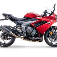 Escape compatible con Triumph Daytona 660 2023-2025, M3 Black Titanium, Escape completo racing, incluyendo colector y db killer desmontable, sin homologación 