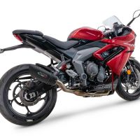 Escape compatible con Triumph Daytona 660 2023-2025, Gpe Ann. Black titanium, Escape completo homologado y legal, incluido db killer extraíble 