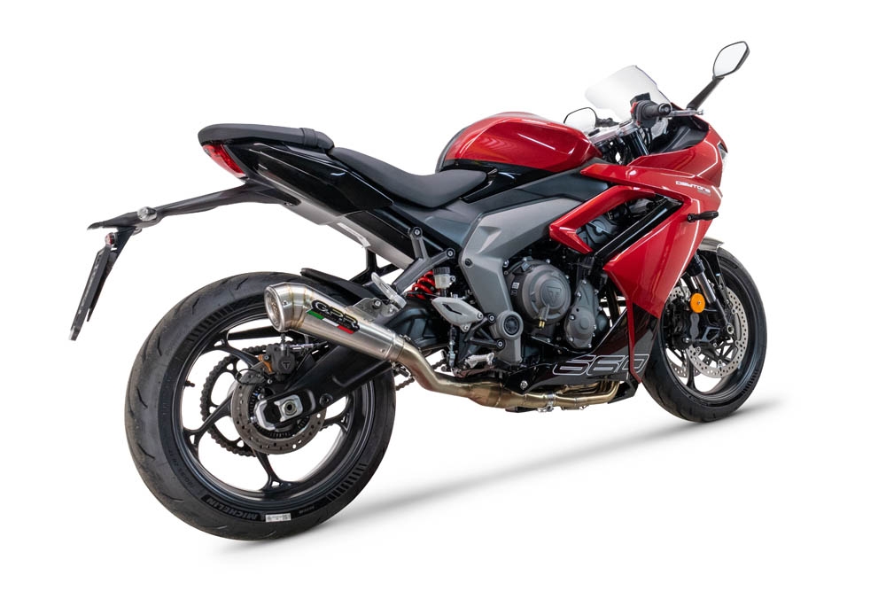 Escape compatible con Triumph Daytona 660 2023-2025, Powercone Evo, Escape completo, no legal para países de la UE, con db killer extraíble 