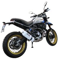 Escape compatible con Ducati Scrambler 800 Icon -Icon Dark 2021-2022, Albus Ceramic, Escape homologaedo, legal para mercados fuera de la UE, incluido tubo de enlace y db killer extraíble 