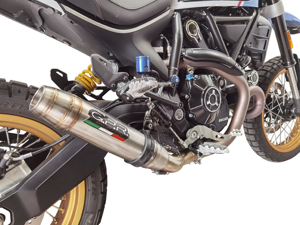 GPR escape compatible con  Ducati Scrambler 800 Icon -Icon Dark 2021-2022, Deeptone Inox, Escape legal, homologado, silenciador con catalizador, db killer desmontable y tubo de conexión específico 