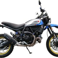 Escape compatible con Ducati Scrambler 800 Desert Sled -DS Fasthouse 2021-2024, Furore Poppy, Escape homologaedo, legal para mercados fuera de la UE, incluido tubo de enlace y db killer extraíble 