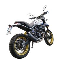 Escape compatible con Ducati Scrambler 800 Desert Sled -DS Fasthouse 2021-2024, Furore Nero, Escape homologaedo, legal para mercados fuera de la UE, incluido tubo de enlace y db killer extraíble 